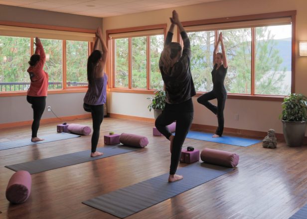 Group Yoga at Halcyon Hot Springs